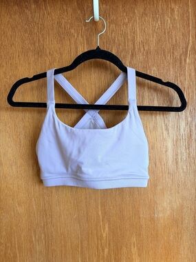 Light Lavender Cross-Back Sports Bra - Women